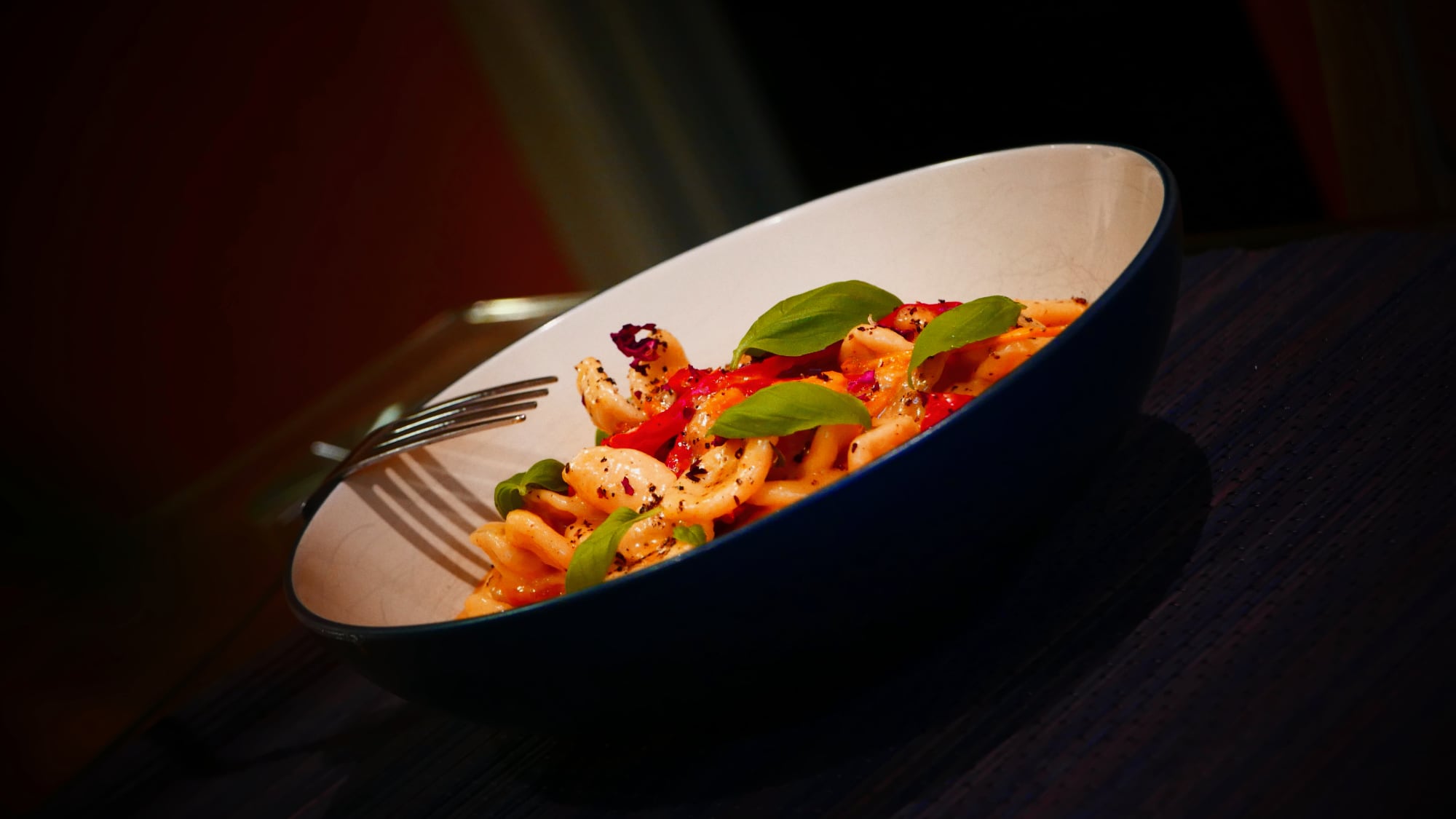 Pasta with 4 Cheese Sauce and Peppers